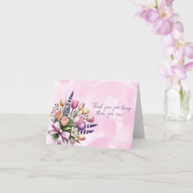 Spring Tulips Thank You For Being There Card (Orchid)