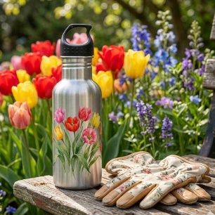 Spring tulips Water Bottle