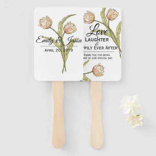 Spring Tulips wedding favour fans