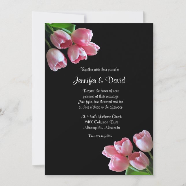Spring Tulips Wedding Invitation (Front)