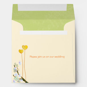 Spring Two Hearts Casual Outdoor Wedding Envelope