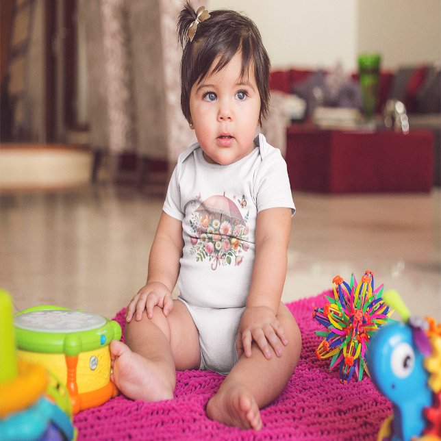 Spring Umbrella Flowers Baby Bodysuit (Spring Umbrella Flowers Baby Bodysuit)
