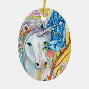 Spring Unicorn Ceramic Tree Decoration