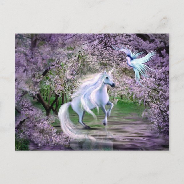 Spring Unicorn fantasy Postcard (Front)