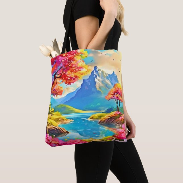 Spring Valley: Mountain View Tote Bag (Close Up)