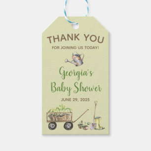 Spring Vegetable Garden Watering Can Baby Shower Gift Tags