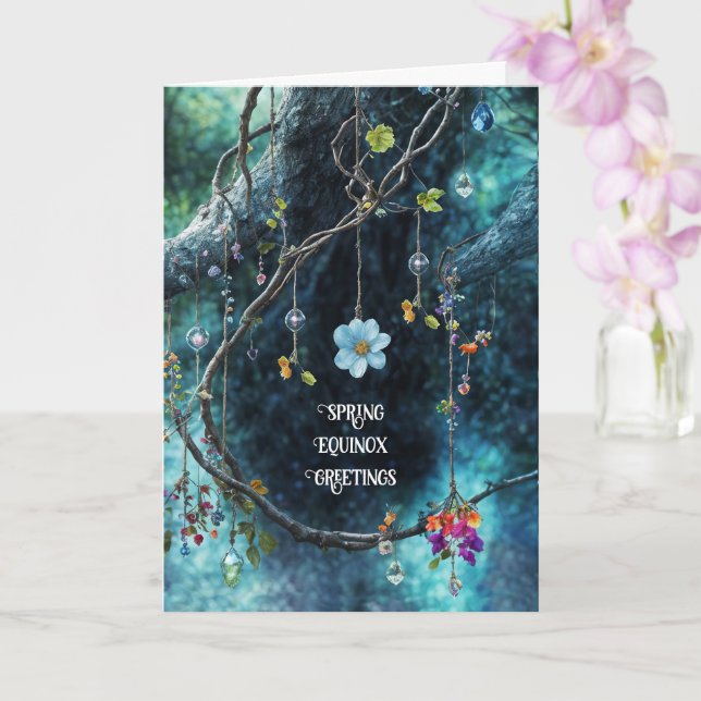 Spring Vernal Equinox Ostara Pretty Flower Card (Orchid)