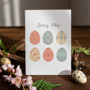 Spring Vibes – Easter Card with Floral Patterned E
