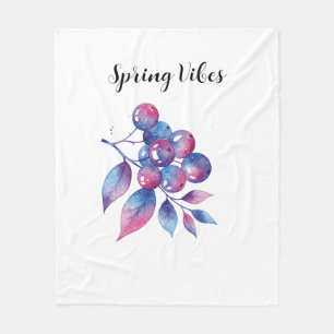Spring vibes floral cosmic fleece blanket