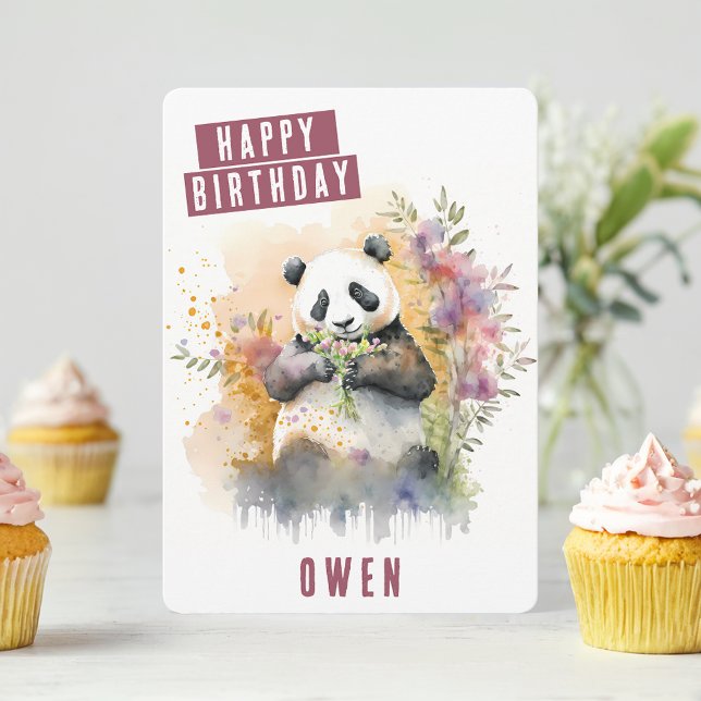 Spring vibes Panda Birthday Card (Creator Uploaded)