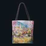 Spring Village Tote Bag<br><div class="desc">A Watercolour Village in Springtime</div>