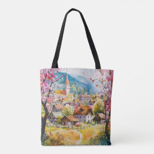 Spring Village Tote Bag