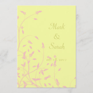 Spring Vines and Birds Butter Yellow II Invitation