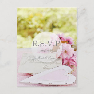 Spring vintage flower loveletter wedding  RSVP Invitation Postcard