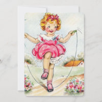 Spring Vintage Girl Jump Roping