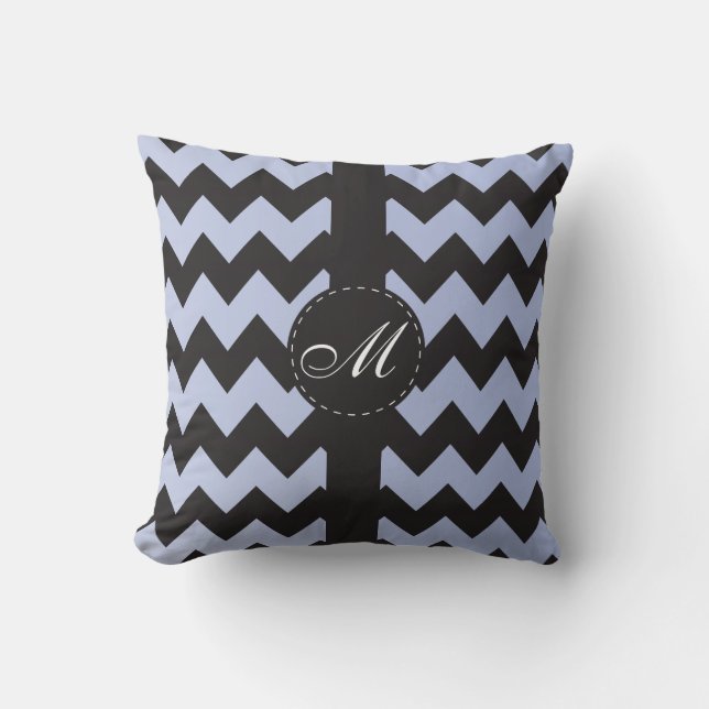 Spring Violet with Black Chevron Pillow (Front)