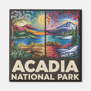 Spring vs Autumn Acadia National Park Gift Magnet