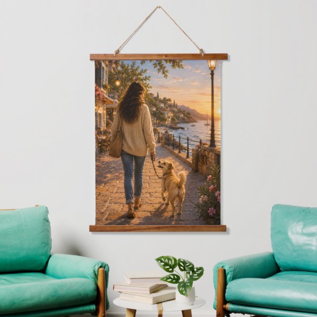 Spring Walk with My Best Friend Hanging Tapestry (Living Room)