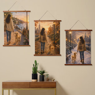 Spring Walk with My Best Friend Hanging Tapestry
