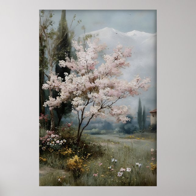 Spring Wall Set 8 Prints, Vintage Countryside Poster (Front)