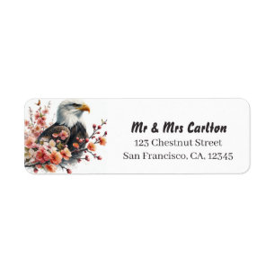 Spring Watercolor Bald Eagle Return Address