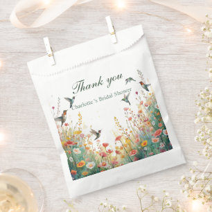 Spring Watercolor Birds Floral Monogram Wildflower Favour Bags
