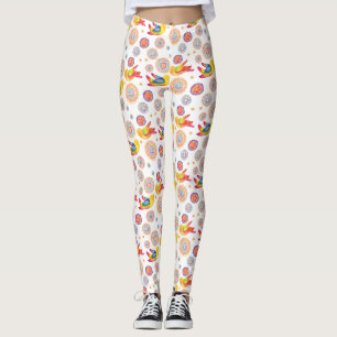Spring Watercolor Birds Leggings