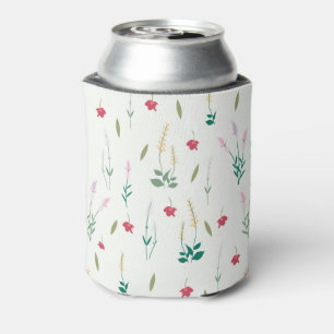 Spring Watercolor Botanical Blooming Seamless Can Cooler