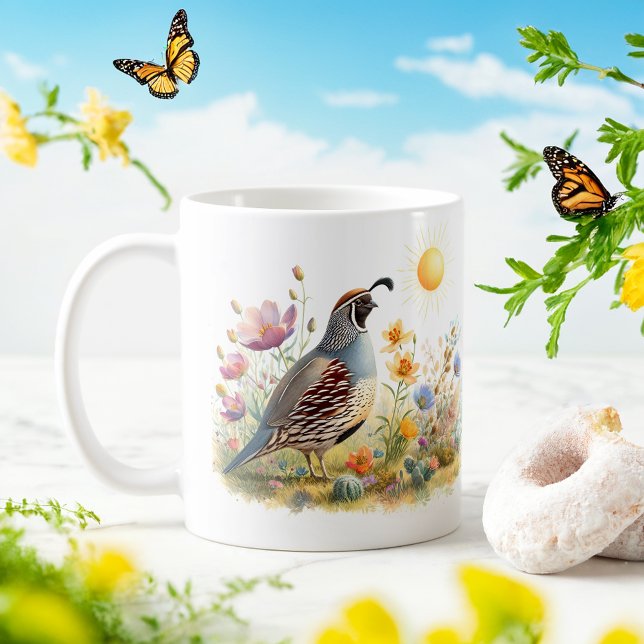Spring Watercolor California Quail - Kid Mug (Creator Uploaded)