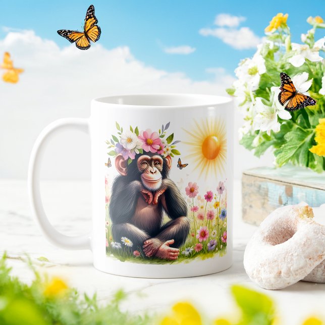 Spring Watercolor Chimpanzee - Kid Mug (Creator Uploaded)