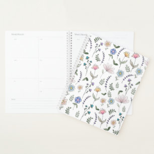 Spring Watercolor Doodle Flowers Planner