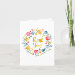 Spring Watercolor Floral Baby Shower Thank You Car Card
