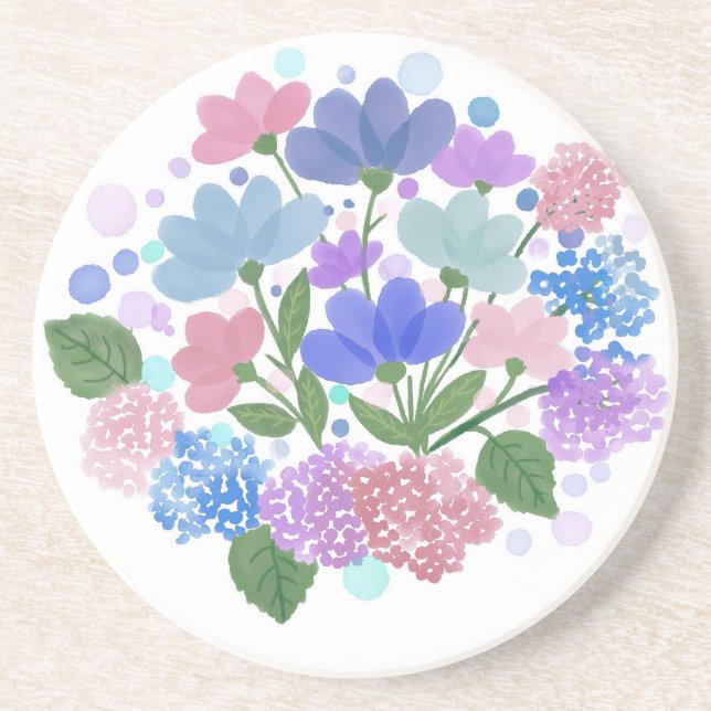 Spring Watercolor Floral  Coaster (Front)