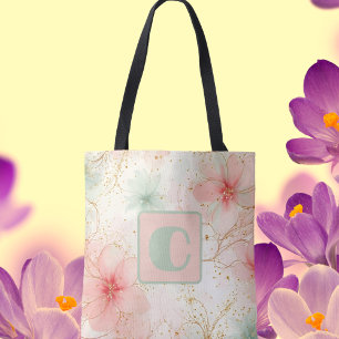 Spring Watercolor Floral Garden  Tote Bag