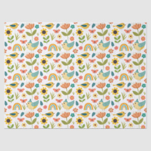 Spring watercolor floral Pattern  Tissue Paper