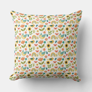 Spring watercolor floral Pattern Wrapping Paper Cushion
