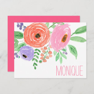 Spring Watercolor Floral Personalised Card