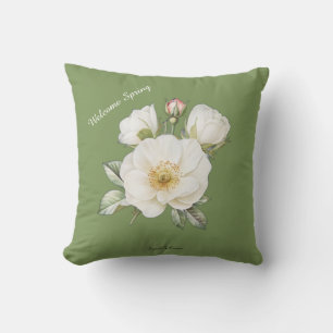 Spring Watercolor Floral Pillow Cover, Custom