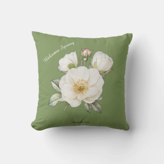Spring Watercolor Floral Pillow Cover, Custom