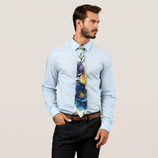 Spring Watercolor Floral Print Tie