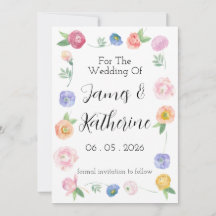 Spring Watercolor Floral Save The Date Card
