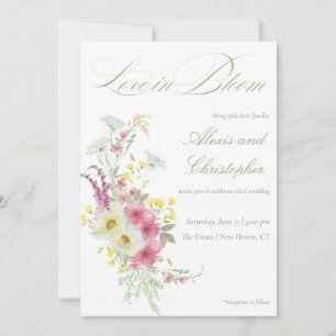 Spring Watercolor Floral Wedding Invitation