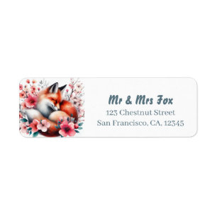 Spring Watercolor Fox Return Address