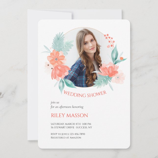 Spring Watercolor Frame Shower Invitation (Front)
