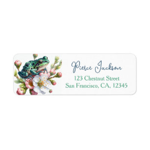 Spring Watercolor Frog Return Address