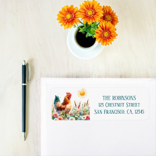 Spring Watercolor Hen Return Address