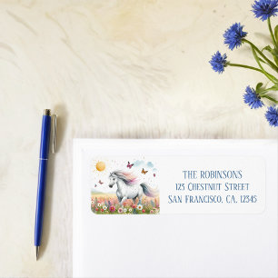 Spring Watercolor Horse Return Address