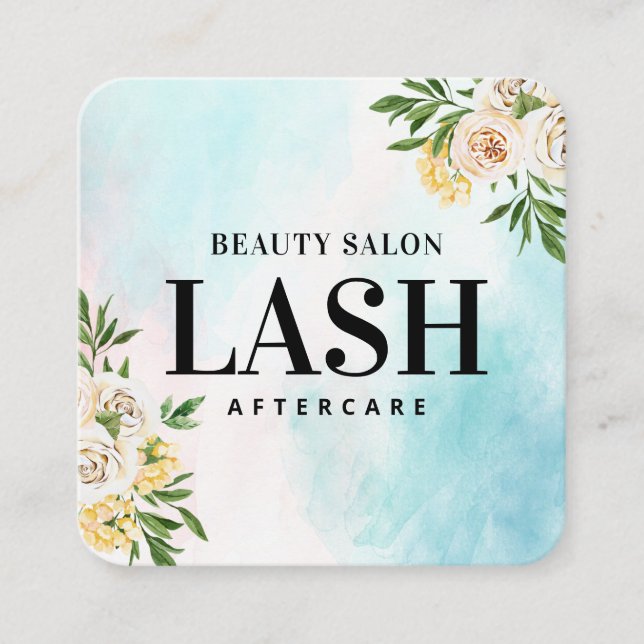Spring Watercolor Lash Aftercare Card (Front)
