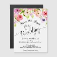 Spring Watercolor Pansies Wedding Save the Date