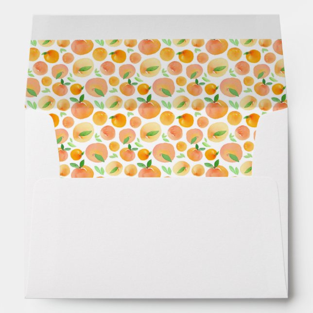 Spring Watercolor Peaches Pattern Envelopes (Back (Bottom))